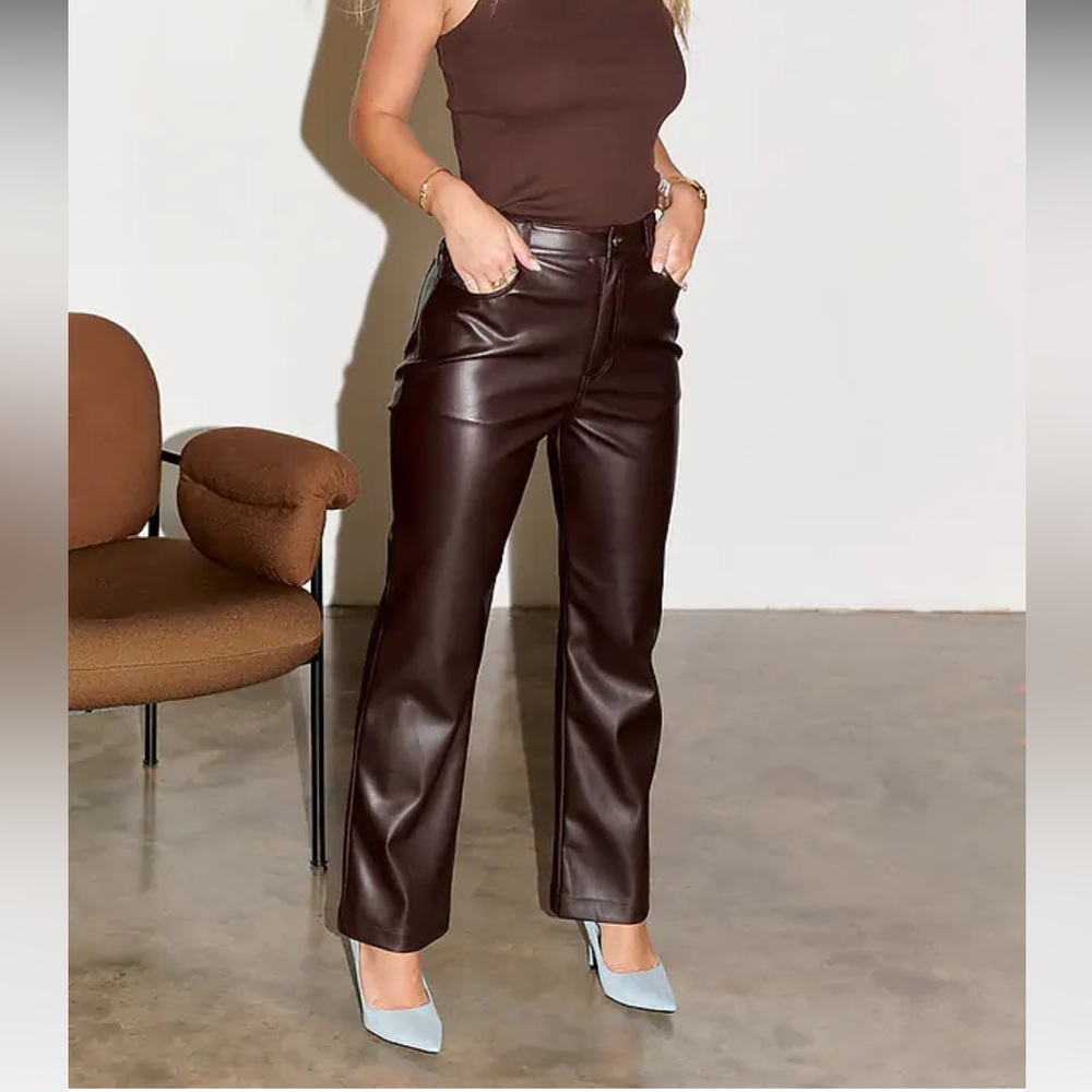 NeverFullyDressed Brown Leather Pants
